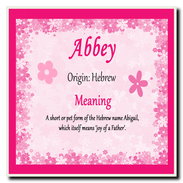 Abbey Personalised Name Meaning Coaster