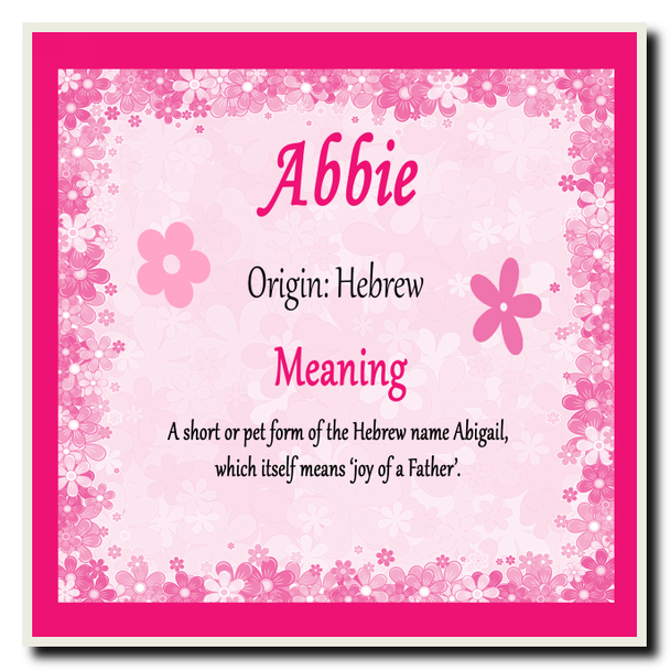 Abbie Personalised Name Meaning Coaster