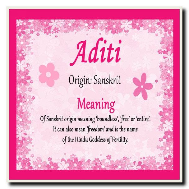 Aditi Personalised Name Meaning Coaster