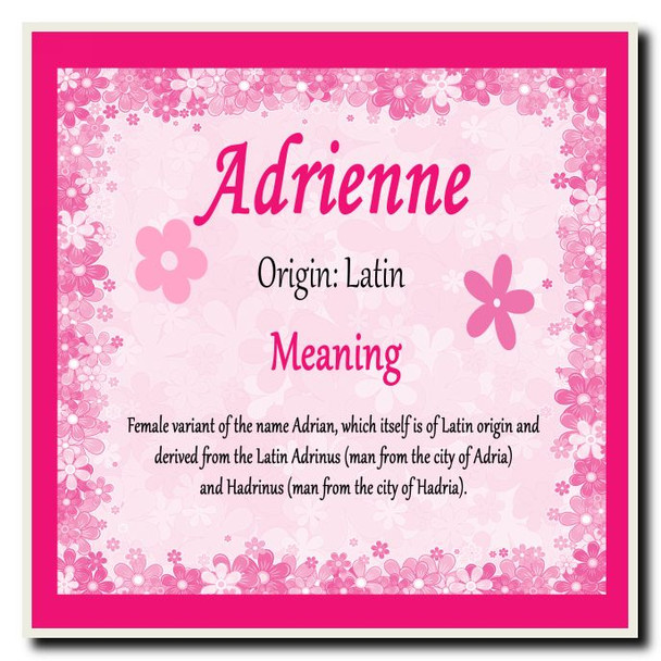 Adrienne Personalised Name Meaning Coaster