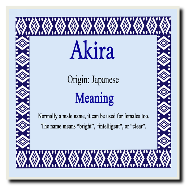 Akira Personalised Name Meaning Coaster