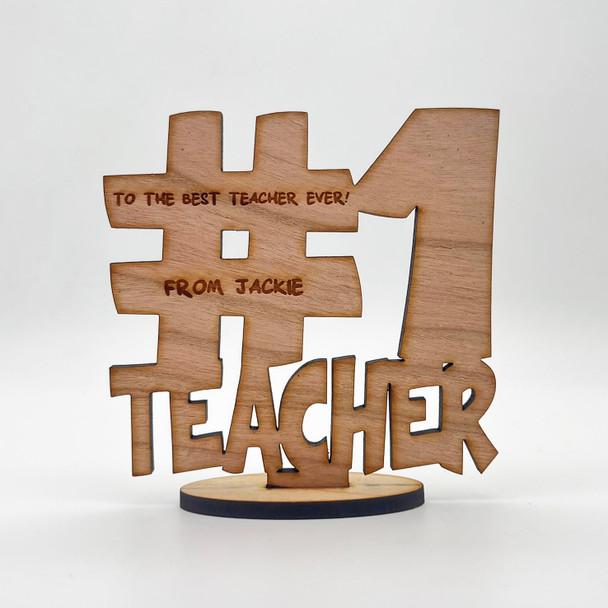 Thank You No.1 Teacher Keepsake Ornament Engraved Personalised Gift