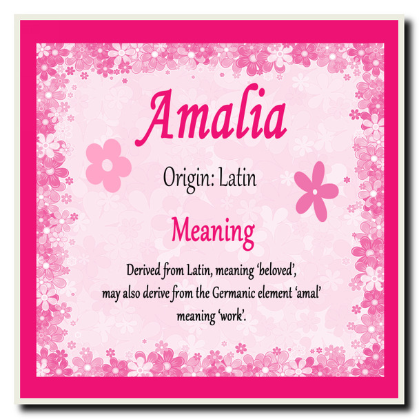 Amalia Personalised Name Meaning Coaster