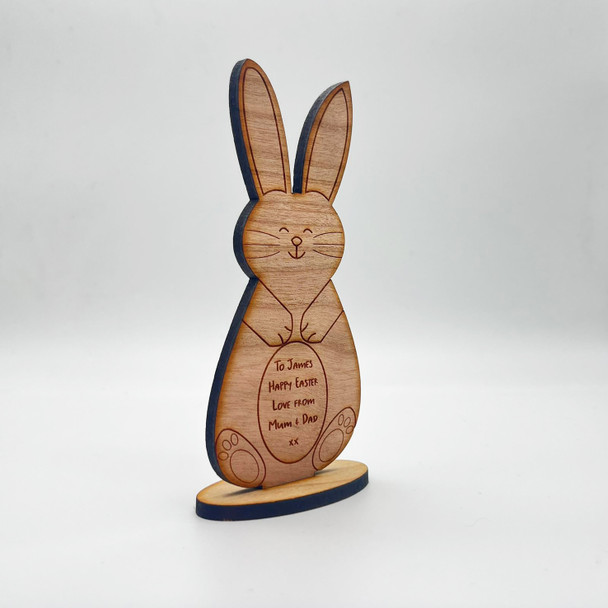 Happy Easter Egg Bunny Keepsake Ornament Engraved Personalised Gift