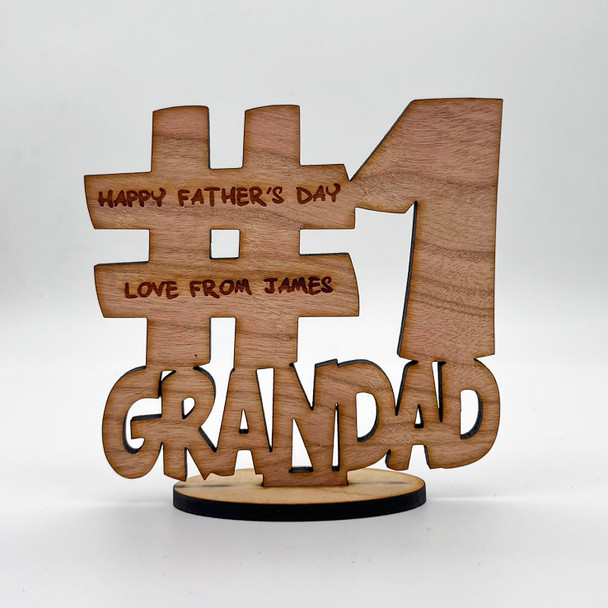 Father's Day No.1 Grandad Keepsake Ornament Engraved Personalised Gift