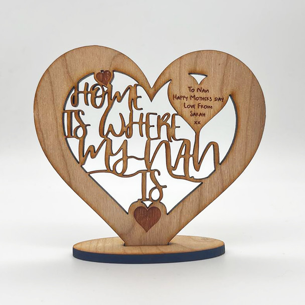 Home Is Where My Nan Is Keepsake Ornament Engraved Personalised Gift