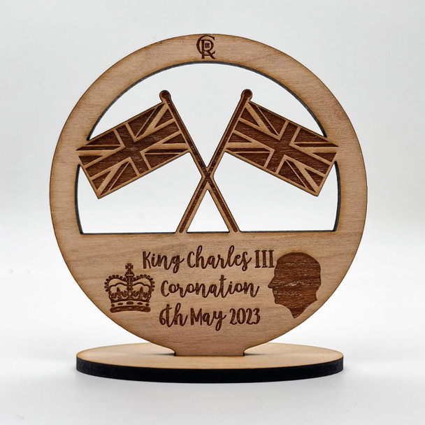 Flags King Charles III Coronation Souvenir Keepsake Engraved Personalised Gift