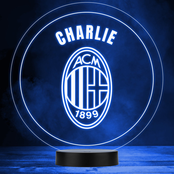 A.C. Milan Football Sports Fan Logo Personalised Colour Changing Night Light