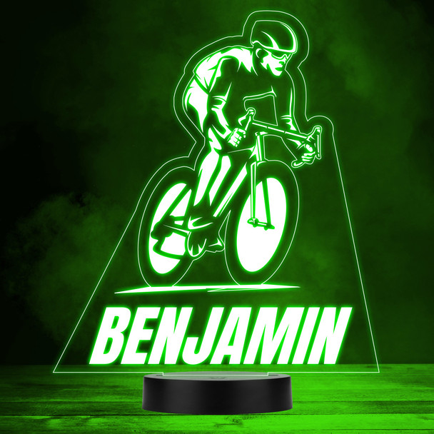 Racing Bicycle Cyclist On Bike Sports Fan Personalised LED Colour Night Light