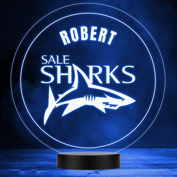 Sale Sharks Rugby Union Club Logo Sports Fan Personalised LED Colour Night Light