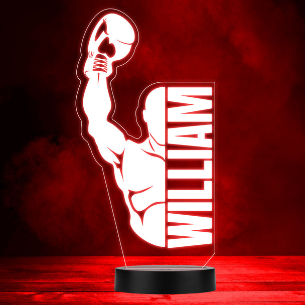 Boxer & Glove Silhouette Boxing Sports Fan Personalised LED Colour Night Light