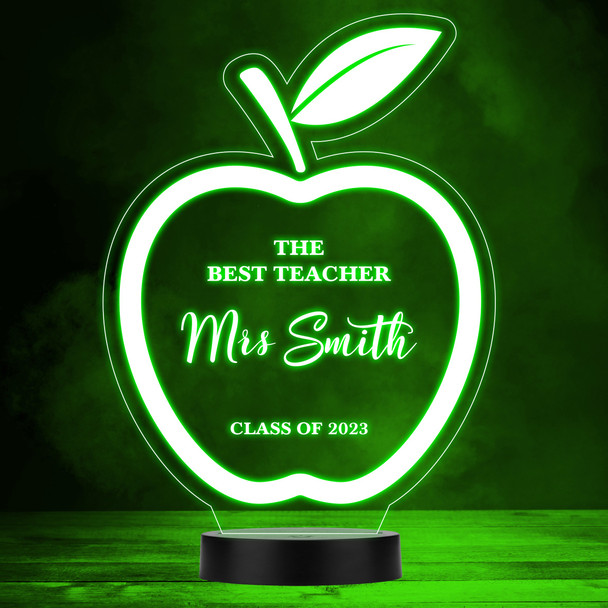 The Best Teacher Apple Thank You Class Of Personalised LED Colour Night Light