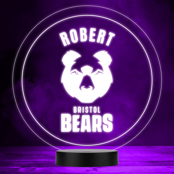 Bristol Bears Rugby Club Logo Sports Fan Personalised LED Colour Night Light