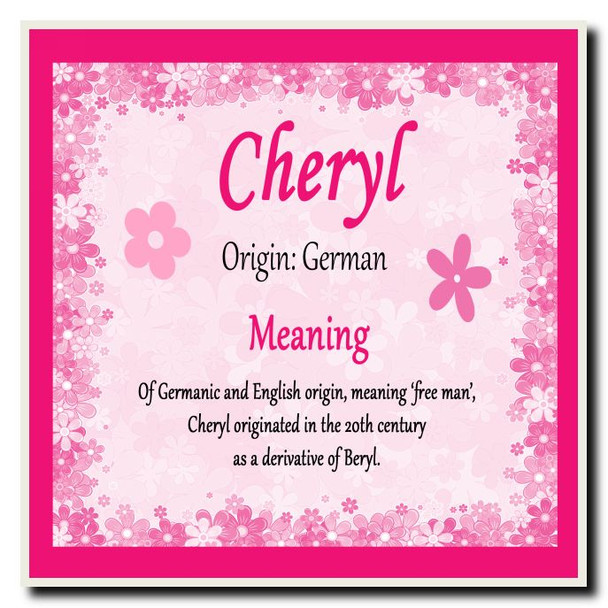 Cheryl Personalised Name Meaning Coaster