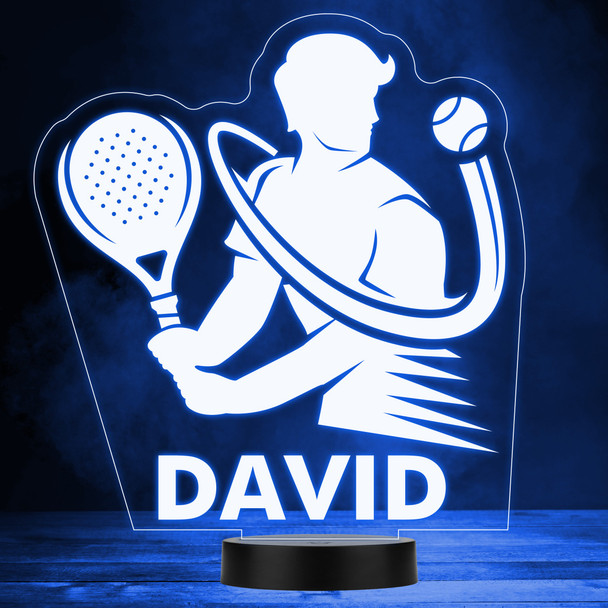 Man Tennis Silhouette Swinging Racket Sports Fan LED Colour Night Light
