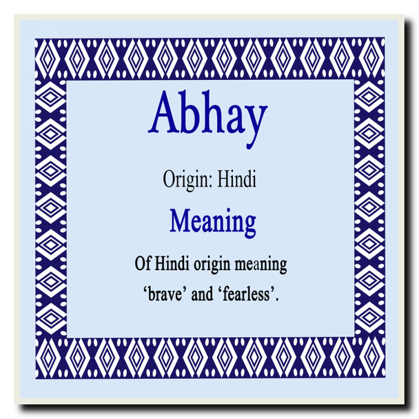 Abhay Personalised Name Meaning Coaster