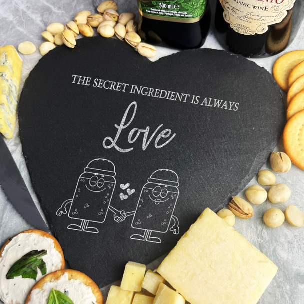 The Secret Ingredient Heart Gift Slate Cheese Serving Board