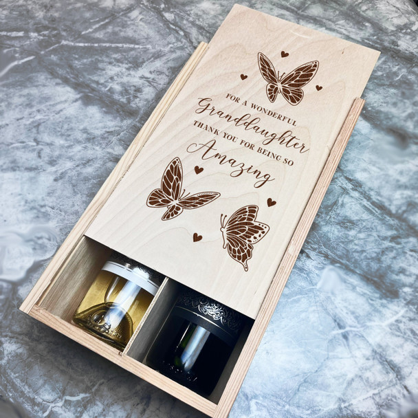 Wonderful Granddaughter Thank You For Being Double Two Bottle Wine Gift Box