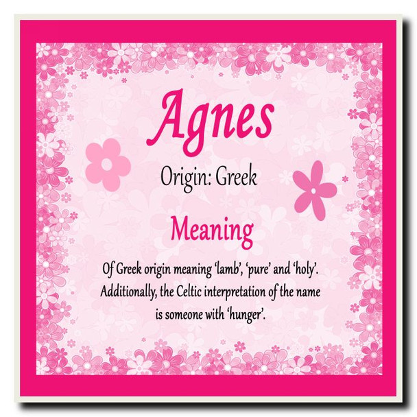 Agnes Personalised Name Meaning Coaster