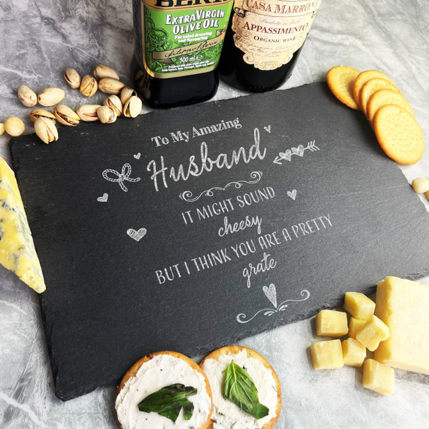 Might Sound Cheesy But You Are Pretty Grate Husband Gift Slate Cheese Board