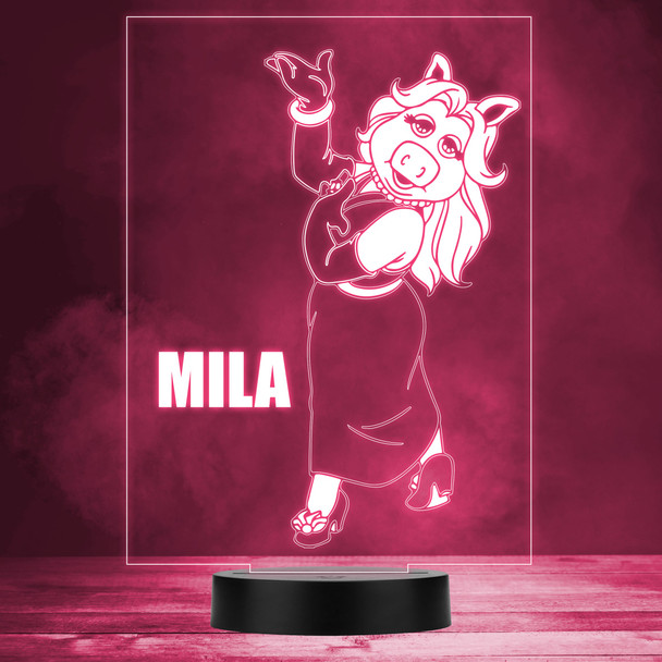 Sesame Street Miss Piggy Kid's TV Personalised LED Multicolour Night Light