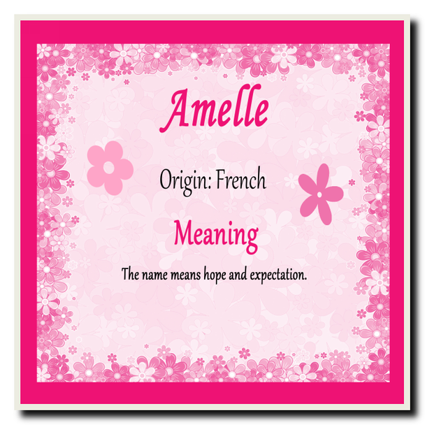 Amelle Personalised Name Meaning Coaster