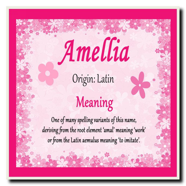 Amellia Personalised Name Meaning Coaster