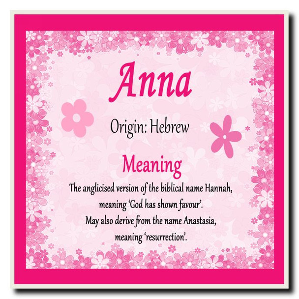 Anna Personalised Name Meaning Coaster