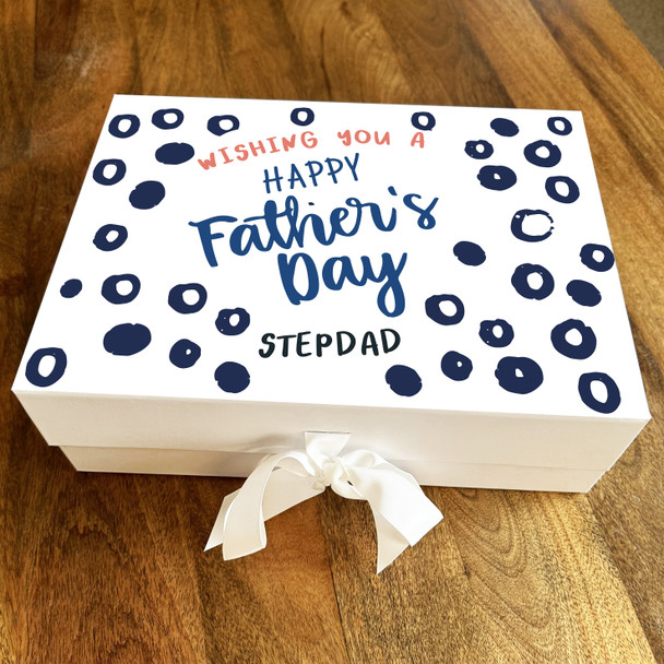 Happy Father's Day Messy Paint Circles Stepdad Personalised Hamper Gift Box