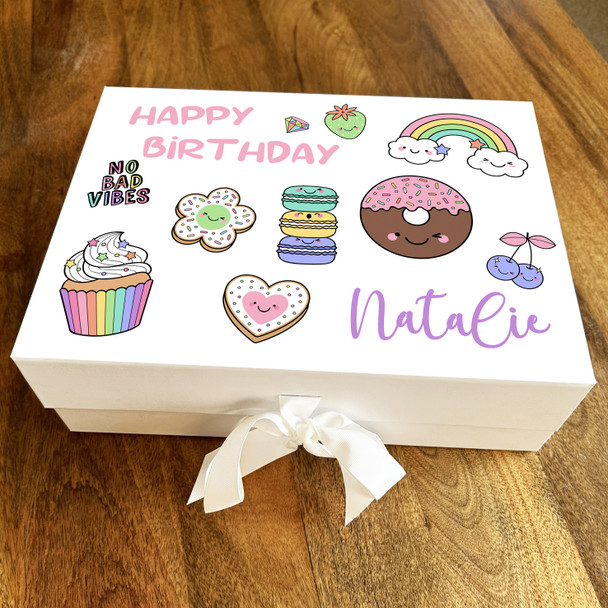 No Bad Vibes Colourful Characters Happy Birthday Personalised Hamper Gift Box