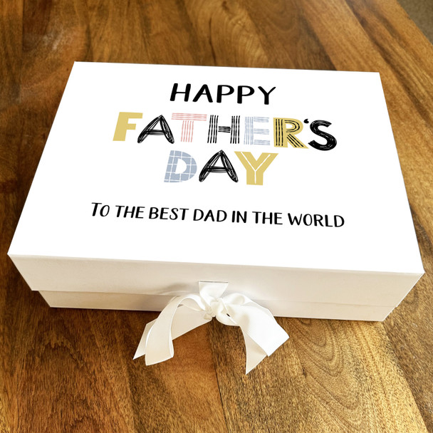 Patchwork Best Dad In The World Happy Father's Day Personalised Hamper Gift Box