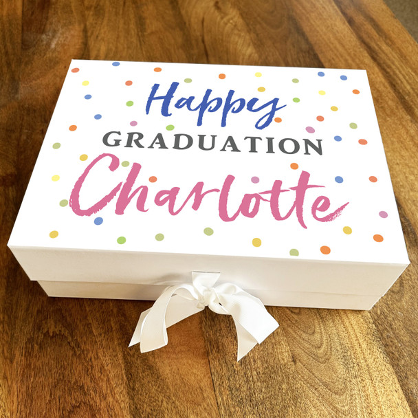 Rainbow Confetti Happy Graduation Congrats Graduate Personalised Hamper Gift Box