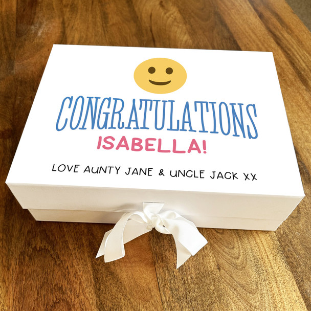 Smiley Emoji Congratulations Personalised Hamper Gift Box
