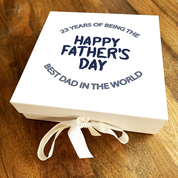 Square Father's Day Years Of Being Best Dad In World Personalised Gift Box