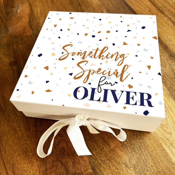 Square Orange and Blue Confetti Something Special For You Personalised Gift Box