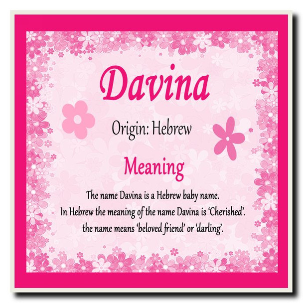 Davina Personalised Name Meaning Coaster