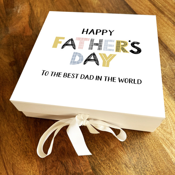 Square Patchwork Best Dad In The World Father's Day Personalised Hamper Gift Box