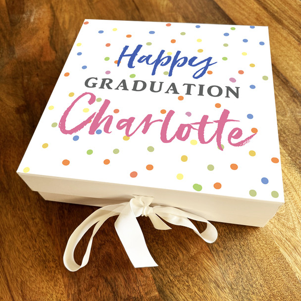 Square Rainbow Confetti Graduation Congrats Graduate Personalised Gift Box