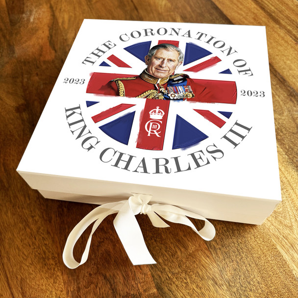 Square Kings Charles Union Jack Cr King Charles Coronation Personalised Gift Box