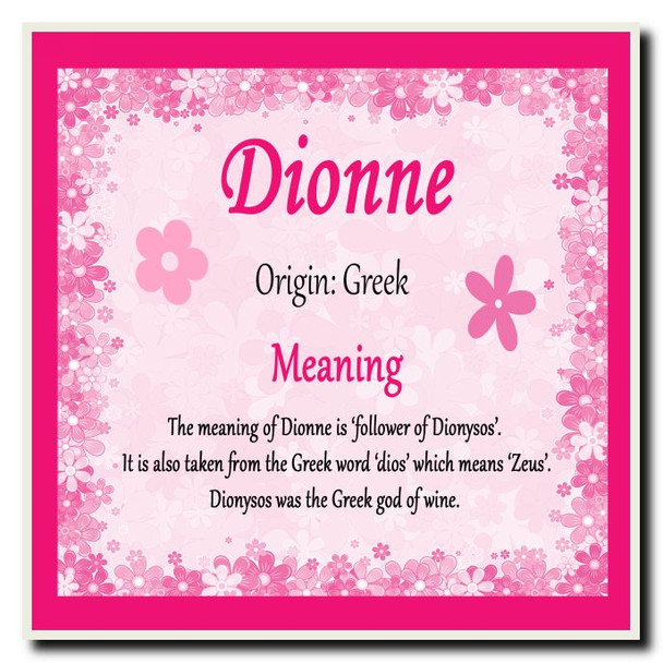 Dionne Personalised Name Meaning Coaster