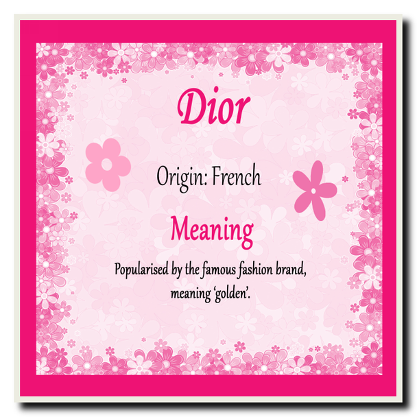 Dior Personalised Name Meaning Coaster