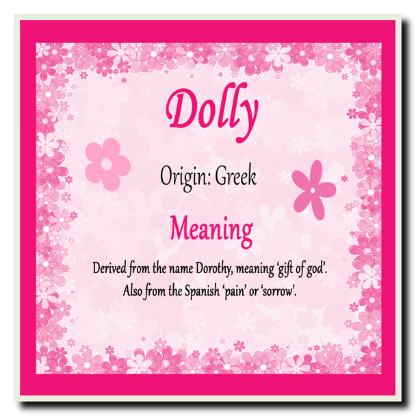 Dolly Personalised Name Meaning Coaster