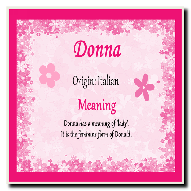 Donna Personalised Name Meaning Coaster