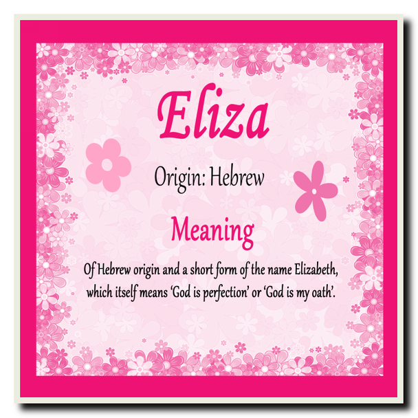 Eliza Personalised Name Meaning Coaster