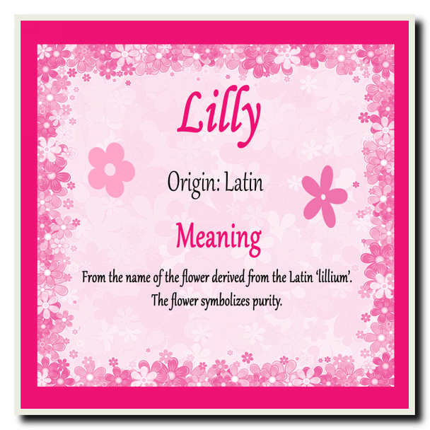 Lilly Personalised Name Meaning Coaster