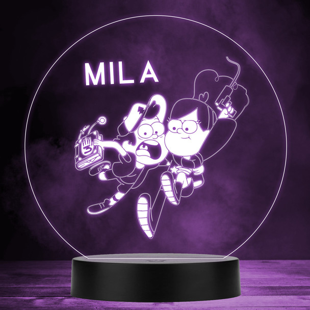 Gravity Falls Mabel & Dipper Kids Personalised Gift Colour Changing Night Light