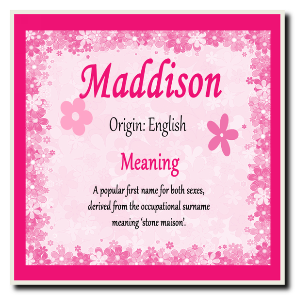 Maddison Personalised Name Meaning Coaster