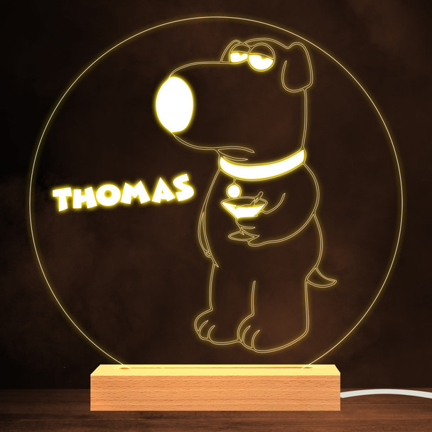 Brian Griffin Family Guy Tv Show Personalised Gift Warm White Night Light