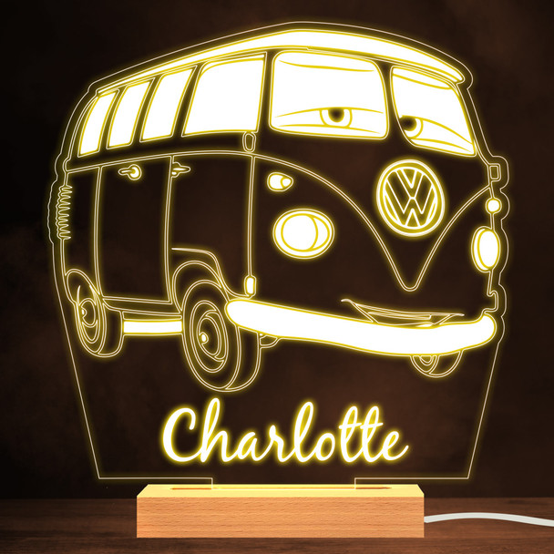 Funny Show Vw Camper Van Retro Classic Motor Personalised Gift Night Light