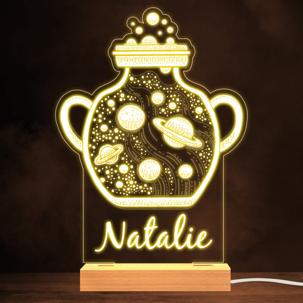 Universe Solar System Planets & Stars Glass Jar Personalised Gift Night Light